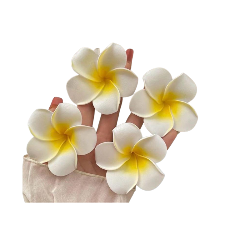 Tools & Cases 4 White Flower Hair Clips | 4 مشابك شعر على شكل زهرة بيضاء
