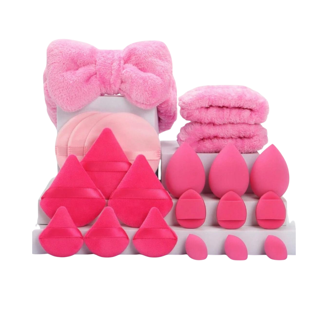 Tools & Cases 21-Piece Pink Sponge Set|  طقم إسفنجات شامل يحتوي على 21 قطعة