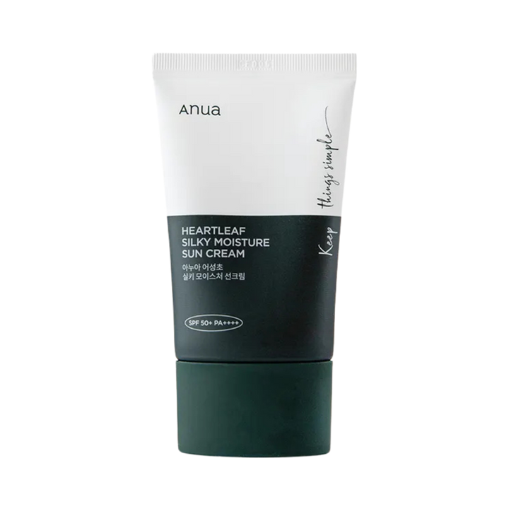 anua Heartleaf Silky Moisture Sun Cream SPF50+ - 50ml | كريم واقٍ من الشمس الهارتليف للترطيب الحريري SPF50+ من أنوا - 50 مل