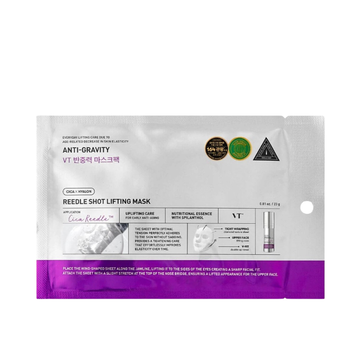 VT Cosmetics 1-pc Reedle Shot Anti-gravity Lifting Mask - 23g|  في تي كوزمتكس ماسك شد فوري -23غرام