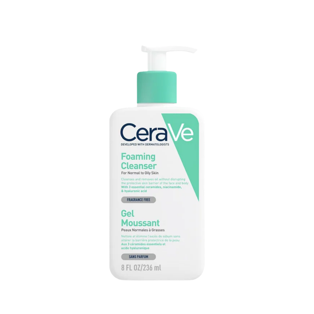 Cerave Foaming Cleanser for Normal to Oily Skin with Hyaluronic Acid - 236ml | سيرافي غسول رغوي للبشرة العادية والدهنية - 236 مل