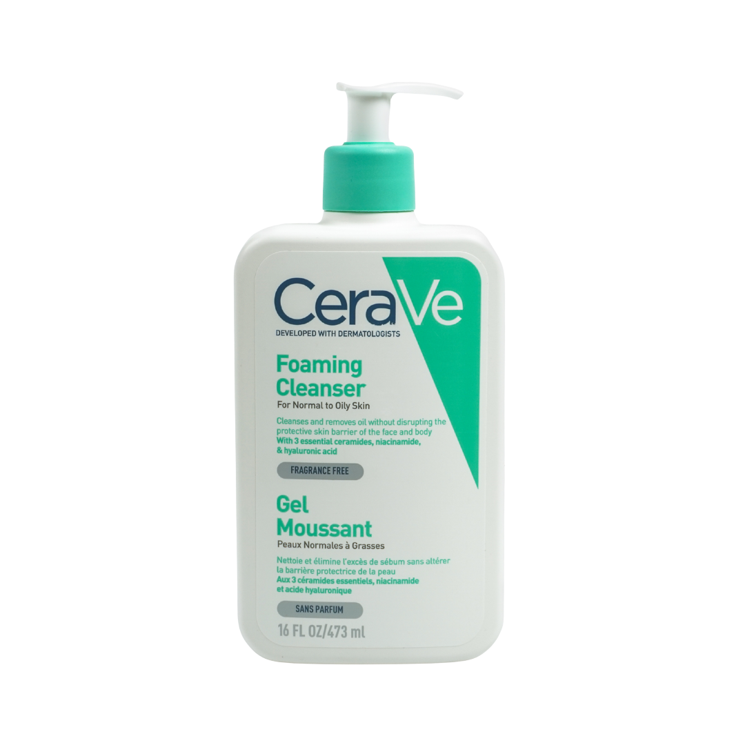 Cerave Foaming Cleanser for Normal to Oily Skin with Hyaluronic Acid - 473ml | سيرافي غسول رغوي للبشرة العادية و الدهنية - 473 مل