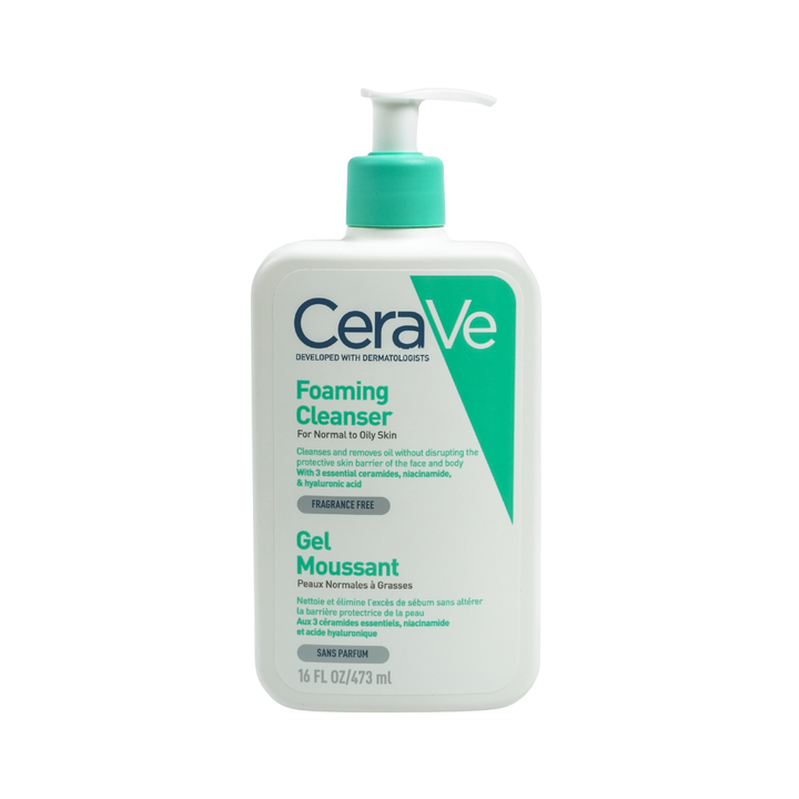 Cerave Foaming Cleanser for Normal to Oily Skin with Hyaluronic Acid - 473ml | سيرافي غسول رغوي للبشرة العادية و الدهنية - 473 مل