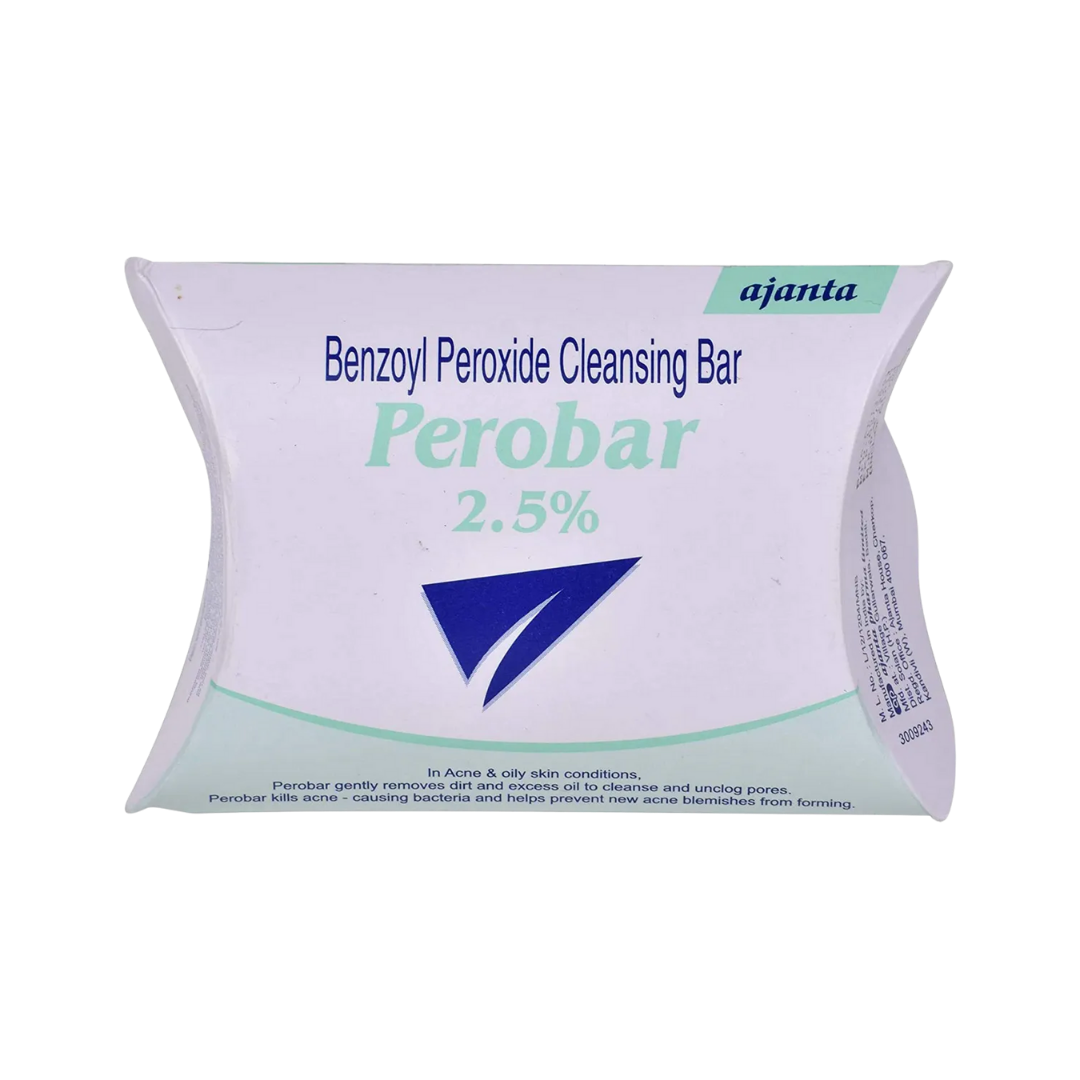 ajanta Perobar benzoyl peroxide 2.5% soap | اجانتا بيروبار صابون للوجه بيروكسيد البنزيل 2.5%