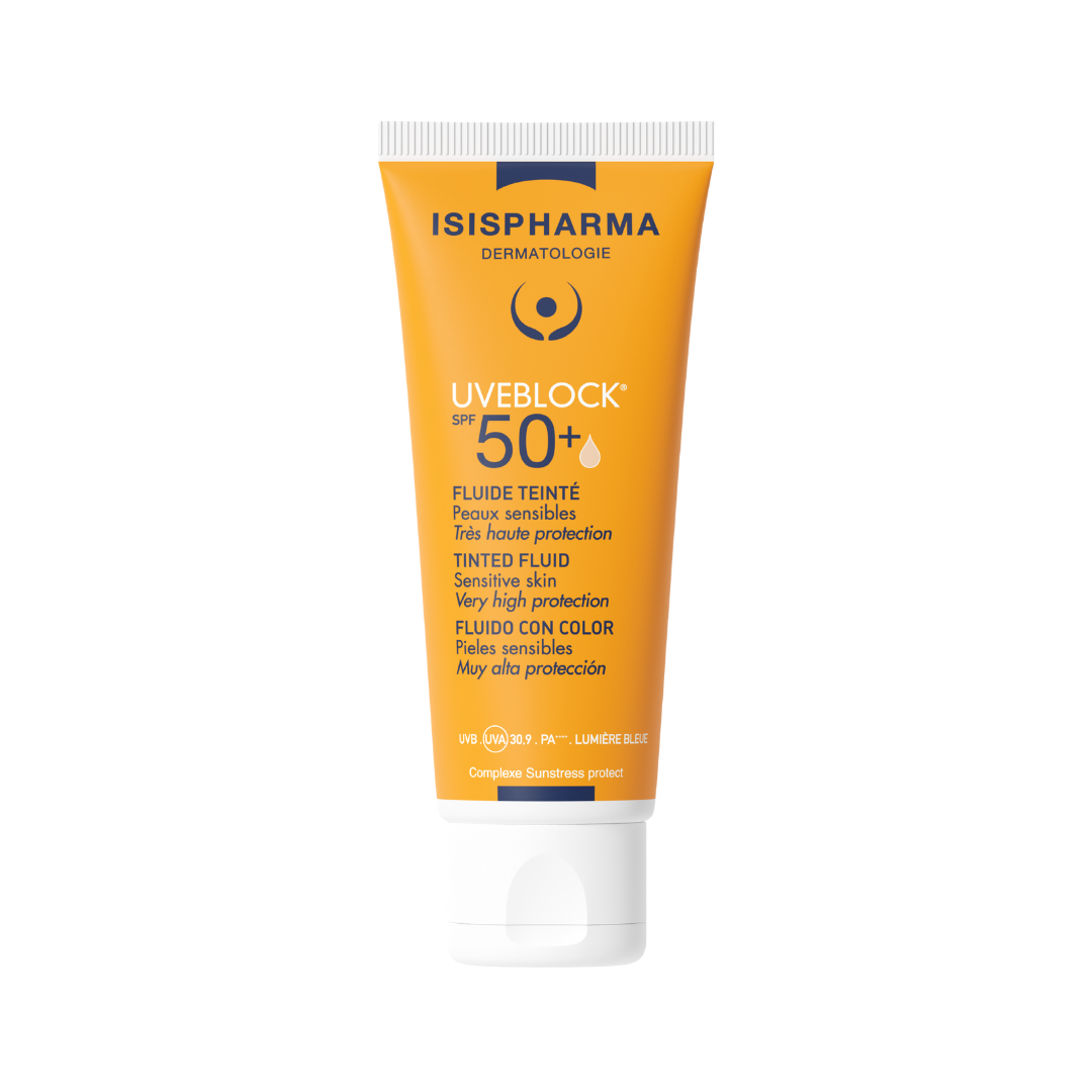 ISIS PHARMA UVBLOCK SPF50 FLUID light TINT - 40 ML | ايزيس فارما كريم واقي شمسي عالي الحماية مع لون - 40 مل