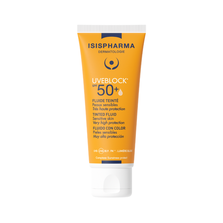 ISIS PHARMA UVBLOCK SPF50 FLUID light TINT - 40 ML | ايزيس فارما كريم واقي شمسي عالي الحماية مع لون - 40 مل