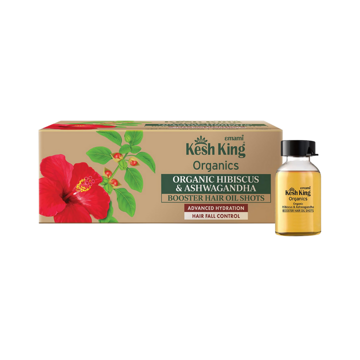 Kesh King Organic Hibiscus & Henna Hair Fall Control - 8Vialsx6ml | كيش كينج زيت للشعر لمنع التساقط - 8 عبوات x 6 مل