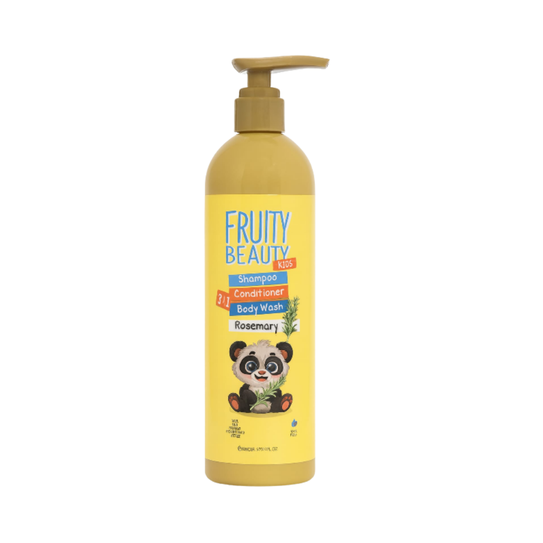 FRUITY BEAUTY Shampoo Conditioner Body Wash Rosemary - 850ml | فروتي بيوتي شامبو و بلسم و جل استحمام للأطفال - 850 مل