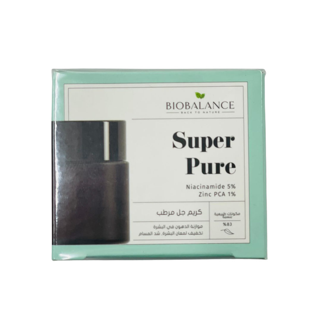 Bio Balance Super Pure Purifying Cream-Gel With Niacinamide 5% + Zinc Pca 1% For Oily Or Mixed Skin - 50ml | بايو بالانس كريم للبشرة الدهنية و المختلطة نياسيناميد ٥٪ + زنك ١٪ - 50 مل