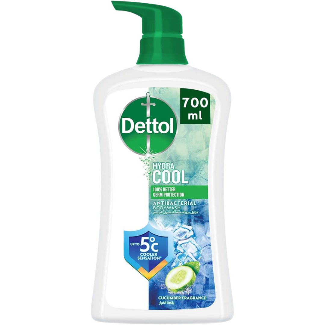 Dettol Hydra Cool Antibacterial Body Wash - 700ml | ديتول شاور جيل كول مضاد للبكتيريا - 700 مل