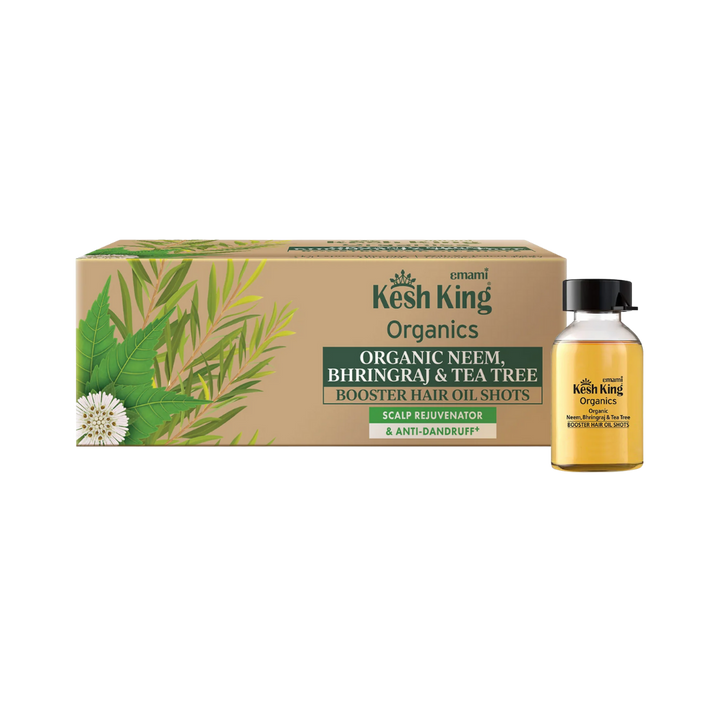 Kesh King Organic Bhringraj & Curry leaves Anti - Dandruff - 8vialsx6ml | كيش كينج زيت لمعالجة القشرة - 8 عبوات x 6 مل