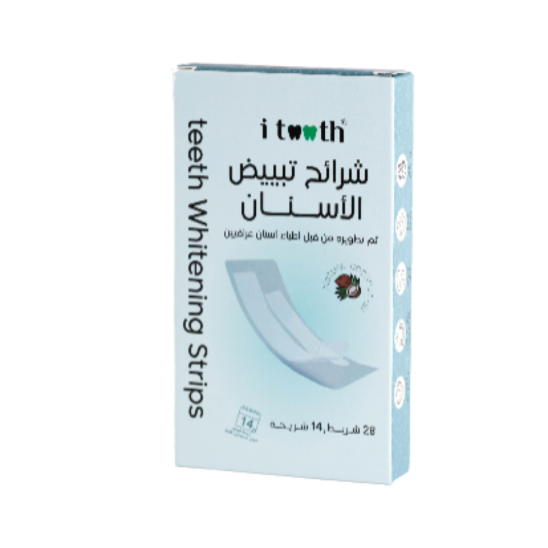 i tooth Teeth Whitening Strips - 14slices | اي توث شرائط تبييض الأسنان - 14 شريط