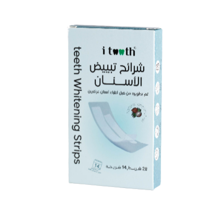 i tooth Teeth Whitening Strips - 14slices | اي توث شرائط تبييض الأسنان - 14 شريط