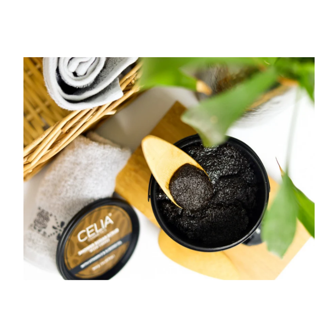 CELIA Body Sugar Scrub  Coffee Extract - 500g | سيليا مقشر سكر الجسم بالقهوة وزيت اللوز - 500 غرام