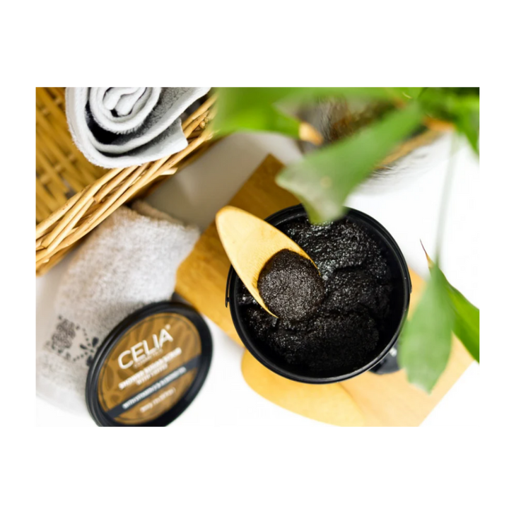 CELIA Body Sugar Scrub  Coffee Extract - 500g | سيليا مقشر سكر الجسم بالقهوة وزيت اللوز - 500 غرام