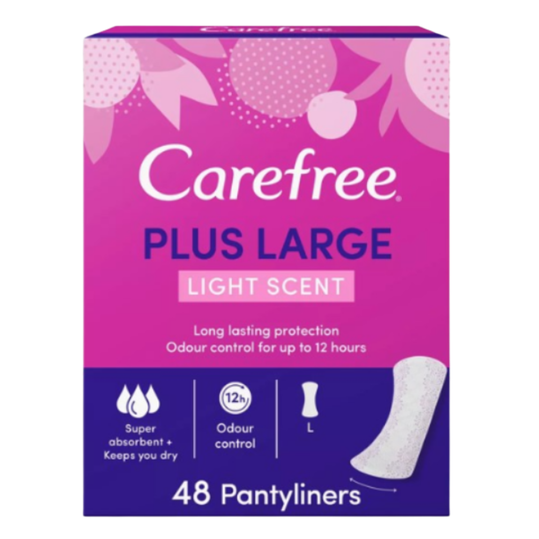 Carefree Plus Large Light Scent L - 48pcs | كير فري فوط نسائية يومية لارج - 48 قطعة