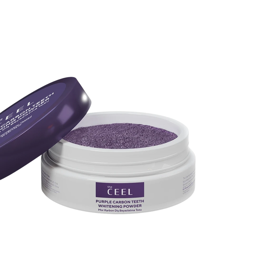 the CEEL Purple Carbon Teeth Whitening Powder - 50g | ذا سيل بودرة الفحم لتبييض الأسنان - 50 غ