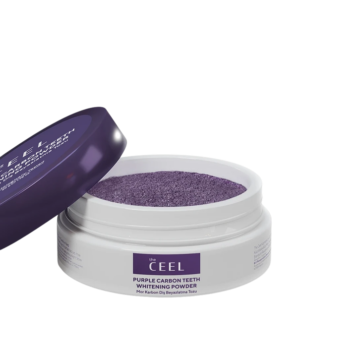 the CEEL Purple Carbon Teeth Whitening Powder - 50g | ذا سيل بودرة الفحم لتبييض الأسنان - 50 غ