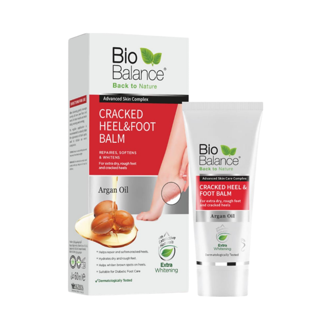 Bio Balance Argan Oil Cracked Heel & Foot Balm - 60ml |  بايو بالانس كريم القدم لعلاج تشقق الكعوب بزيت الأرغان - 60 مل