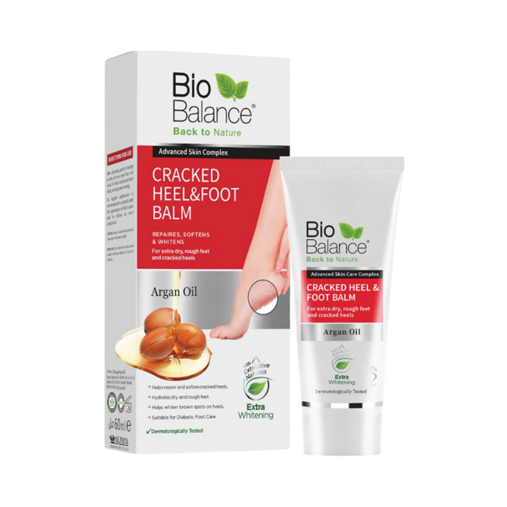 Bio Balance Argan Oil Cracked Heel & Foot Balm - 60ml |  بايو بالانس كريم القدم لعلاج تشقق الكعوب بزيت الأرغان - 60 مل