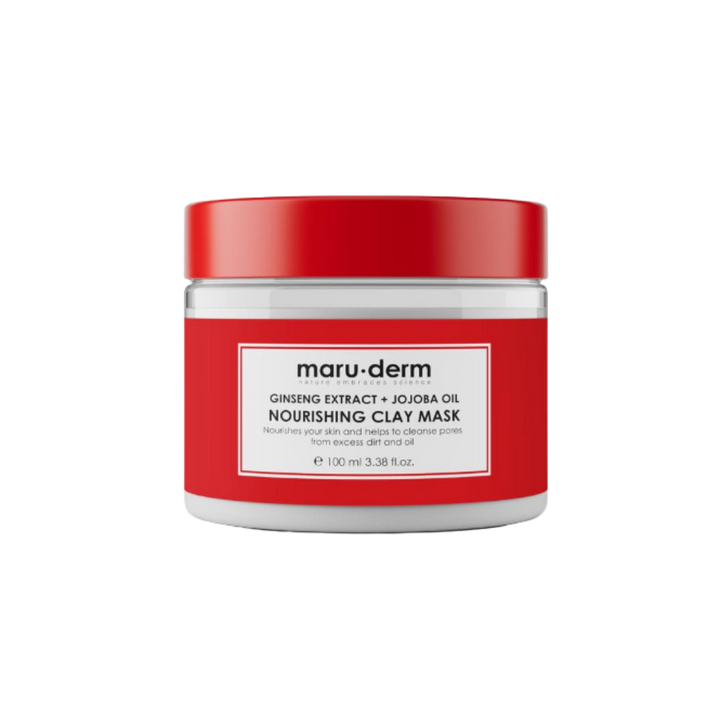 maru.derm Ginseng Extract + Jojoba Oil clay mask - 100ml | مارو.ديرم ماسك الطين المغذي بخلاصة الجينسنغ وزيت الجوجوبا - 100 مل