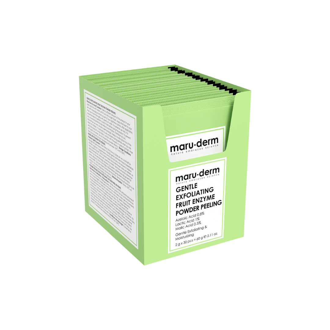 maru.derm Gentle Exfoliating Fruit Enzyme Powder Peeling - 2gx30pcs | مارو.ديرم بودرة تقشير خفيفة بانزيمات الفواكه - 2 غرامx 30 قطعة