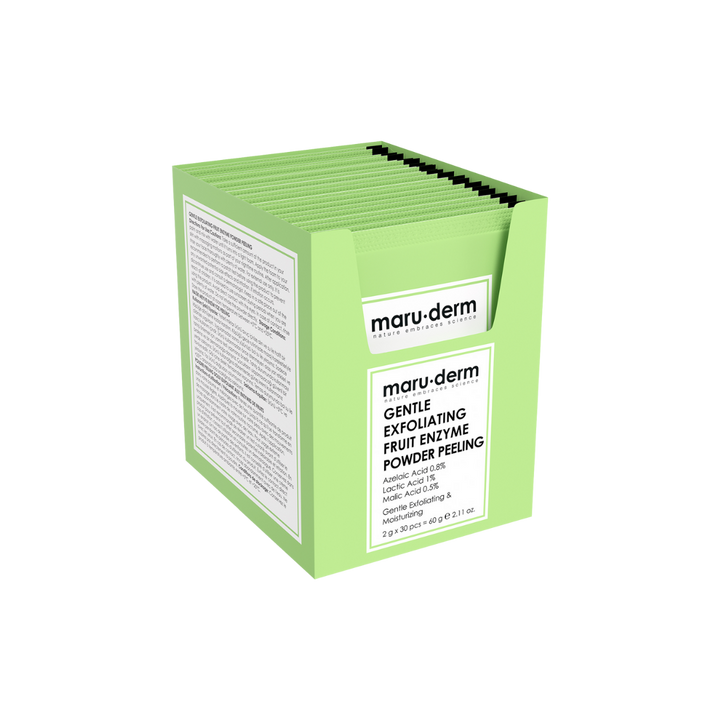 maru.derm Gentle Exfoliating Fruit Enzyme Powder Peeling - 2gx30pcs | مارو.ديرم بودرة تقشير خفيفة بانزيمات الفواكه - 2 غرامx 30 قطعة