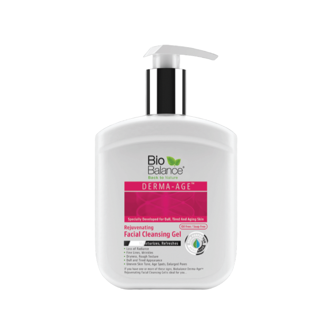 Bio Balance Derma-Age Facial Cleansing Gel - 250ml | بايو بالانس غسول  للبشرة الجافه ومجدد للخلايا خالي من العطور والسلفات - 250 مل