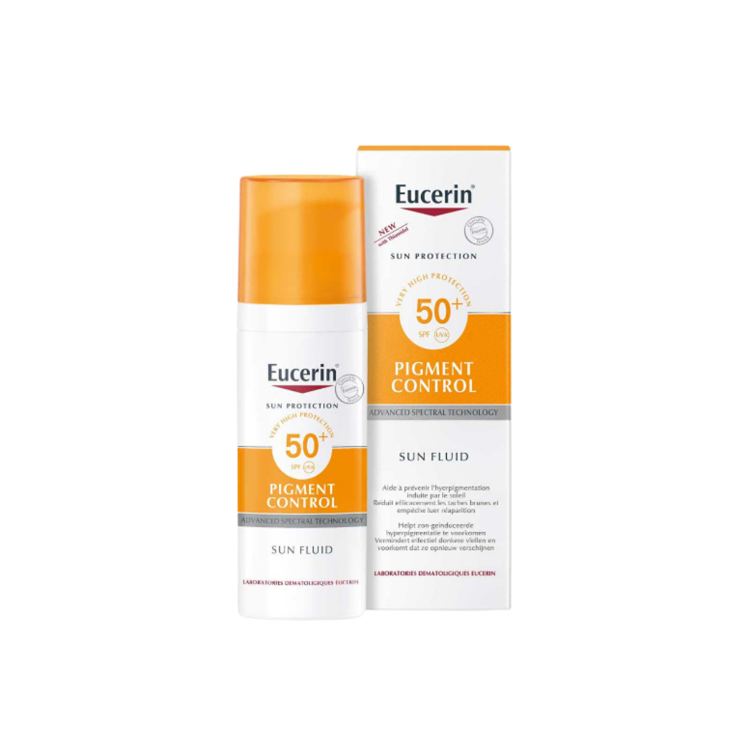 Eucerin Sun Fluid Pigment Control SPF50+ - 50ml | يوسيرين واقي شمسي مع عامل حماية 50 - 50 مل