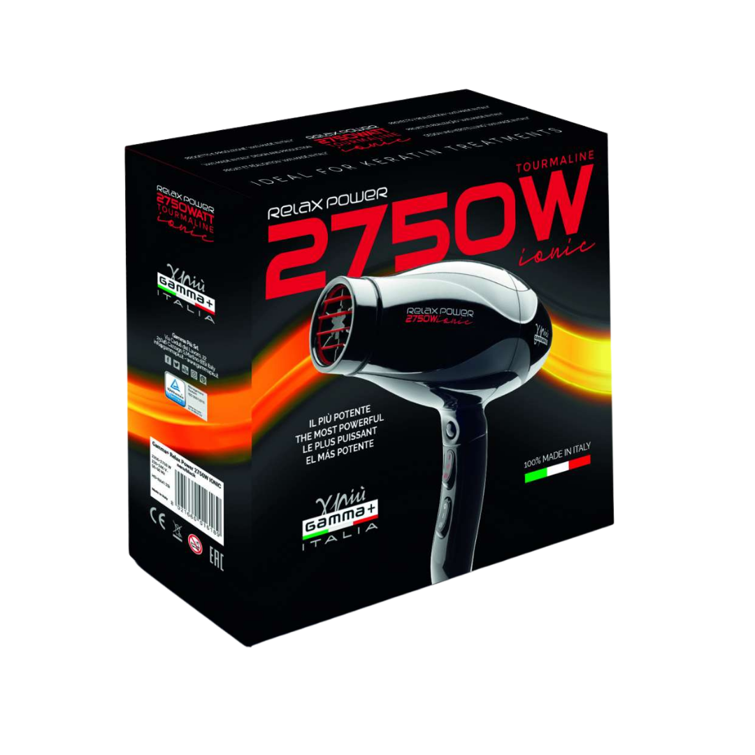 Gamma+ Relax Power 2750W Tourmaline Iconic Professional Hair Dryer 2350-2750 | غاما سشوار للشعر 2750 واط