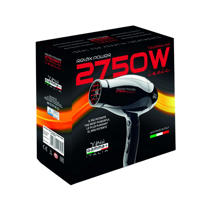 Gamma+ Relax Power 2750W Tourmaline Iconic Professional Hair Dryer 2350-2750 | غاما سشوار للشعر 2750 واط