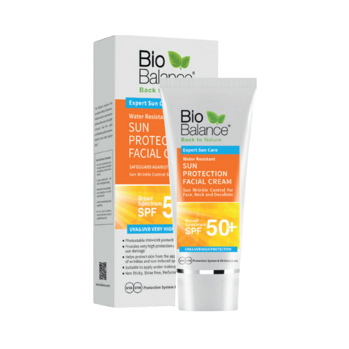Bio Balance Water Resistant Sun Cream - SPF 50+ - 75ml | بايو بالانس  واقي شمسي للبشرة الجافة والحساسة مقاوم للماء بعامل حماية 50 - 75 مل