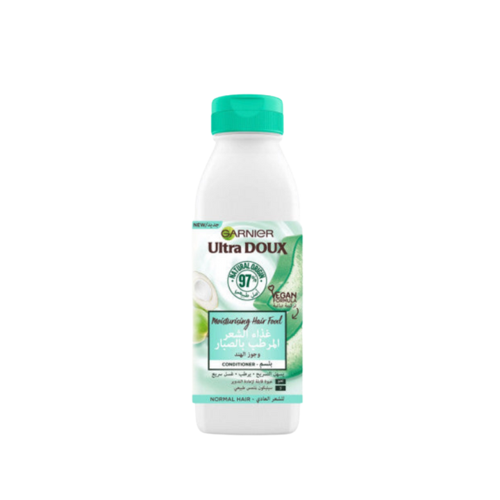 Garnier Ultra Doux Hair Food Coconut Conditioner - 350ml | غارنييه بلسم غذاء الشعر بجوز الهند للشعر العادي  - 350 مل