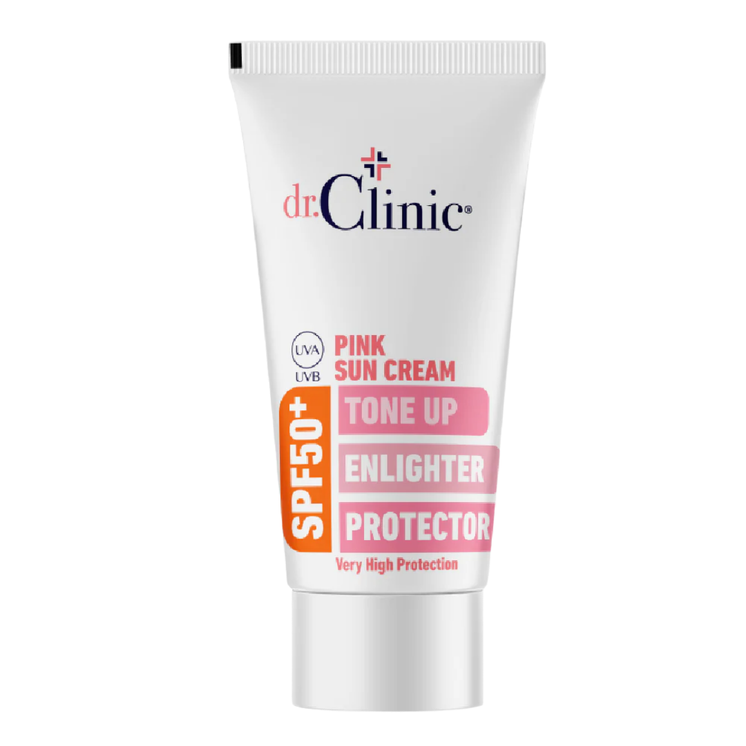 dr.Clinic pink SPF50 Enlighter Protector Tone Up Sun Cream - 50ml | دكتور كلينيك واقي شمسي كريم بينك تون اب - 50 مل