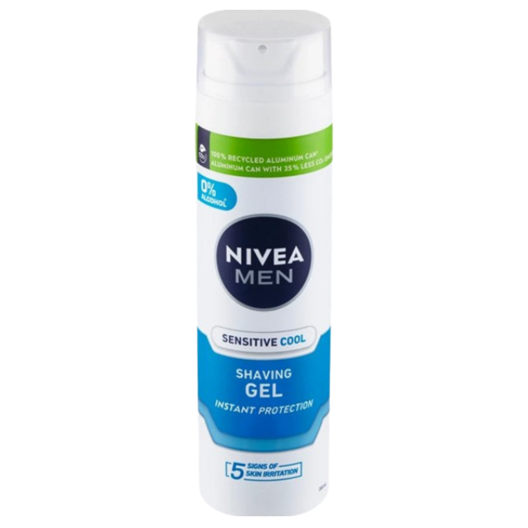 NIVEA Sensitive Cool Shaving Gel - 200ml | نيفيا جل حلاقة للبشرة الحساسة - 200 مل
