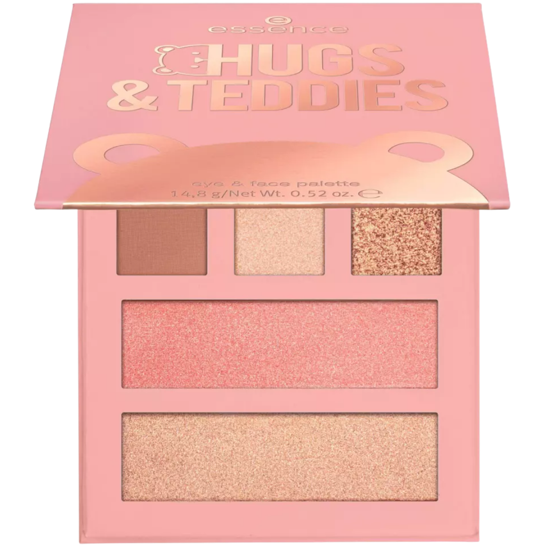 essence HUGS&TEDDIES eye & face palette, blush palette, no. 01 |اسنس باليت للوجه 01