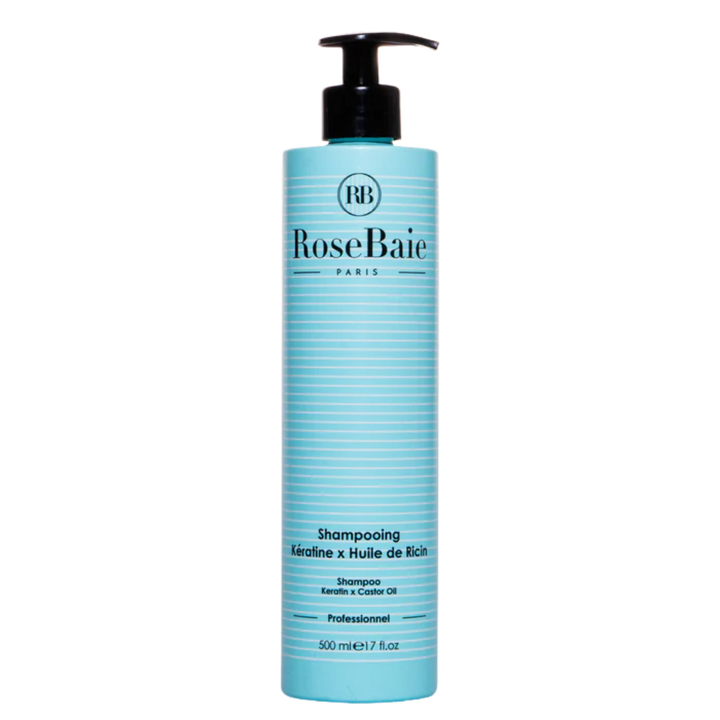 RoseBaie Shampoo Keratin & Castor Oil - 500ml | روزباي شامبو بزيت الخروع و الكيراتين - 500 مل