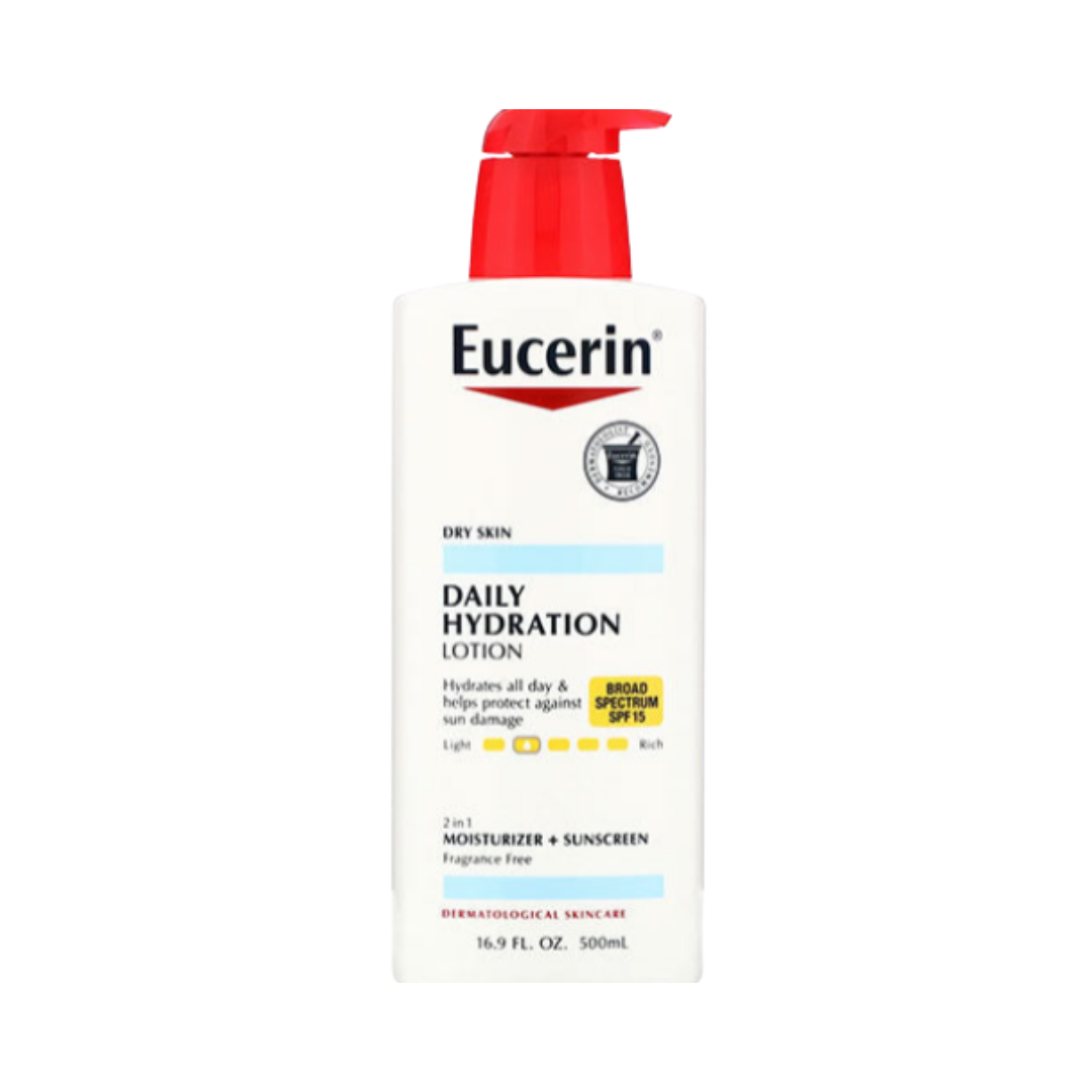 Eucerin Lotion Daily Hydration SPF 15 -  500ml |يوسيرين  لوشن للترطيب اليومي بعامل حماية من الشمس 15 - 500 مل
