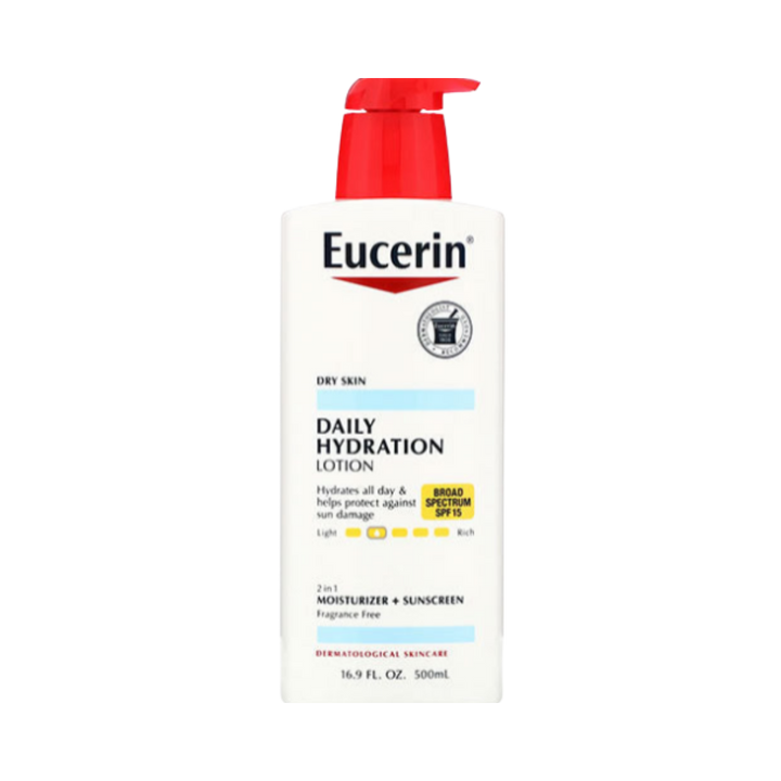 Eucerin Lotion Daily Hydration SPF 15 -  500ml |يوسيرين  لوشن للترطيب اليومي بعامل حماية من الشمس 15 - 500 مل