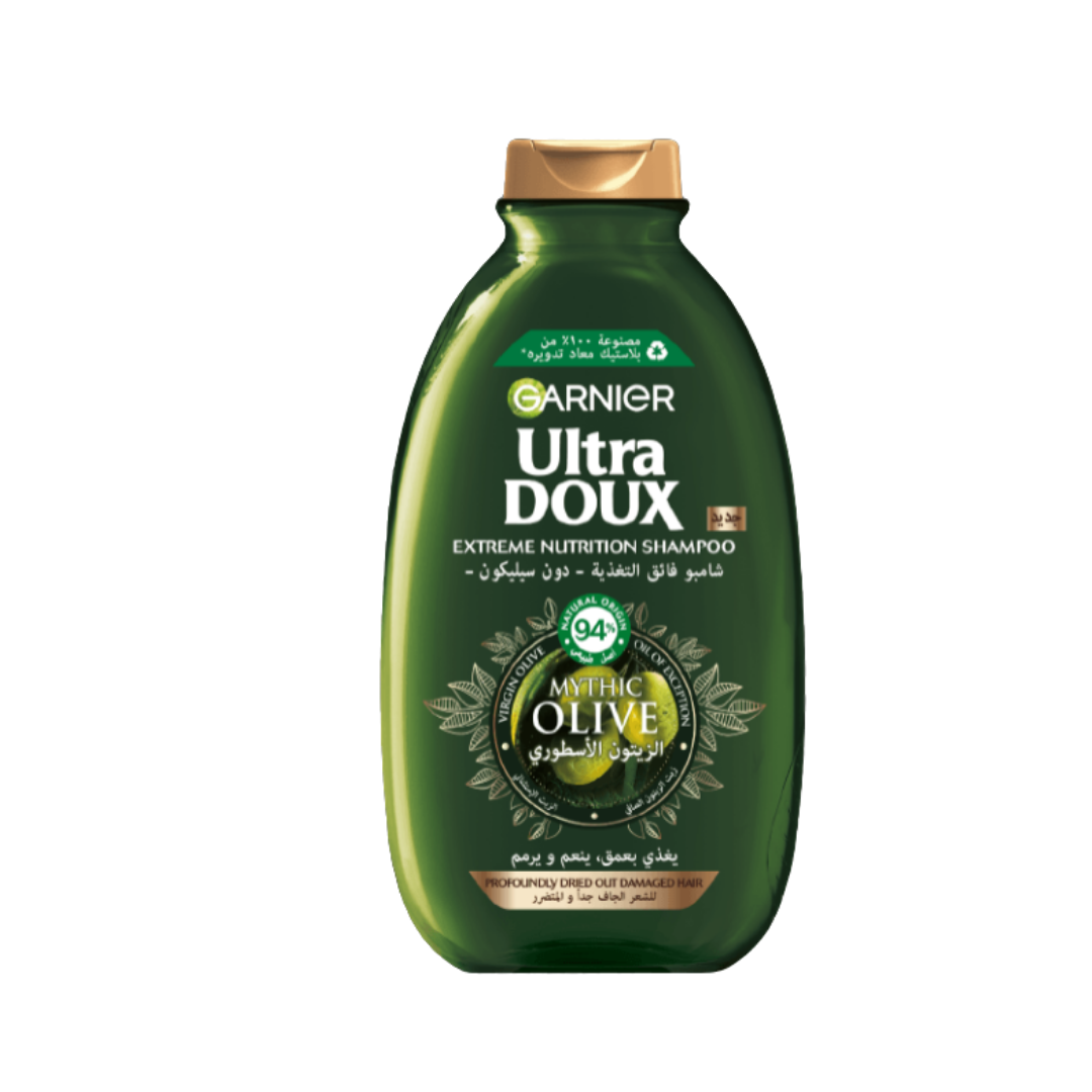 Garnier Ultra Doux Olive Mythic Shampoo - 400 ml | غارنييه الترا دو شامبو بزيت الزيتون للشعر التالف والجاف - 400 مل
