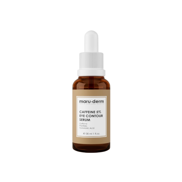 maru.derm Caffeine 5% + Peptides + Hyaluronic Acid Eye Contour Serum - 30ml | مارو.ديرم سيروم العlهيالورونيك اسيد و الكافيين 5% للعين - 30 مل