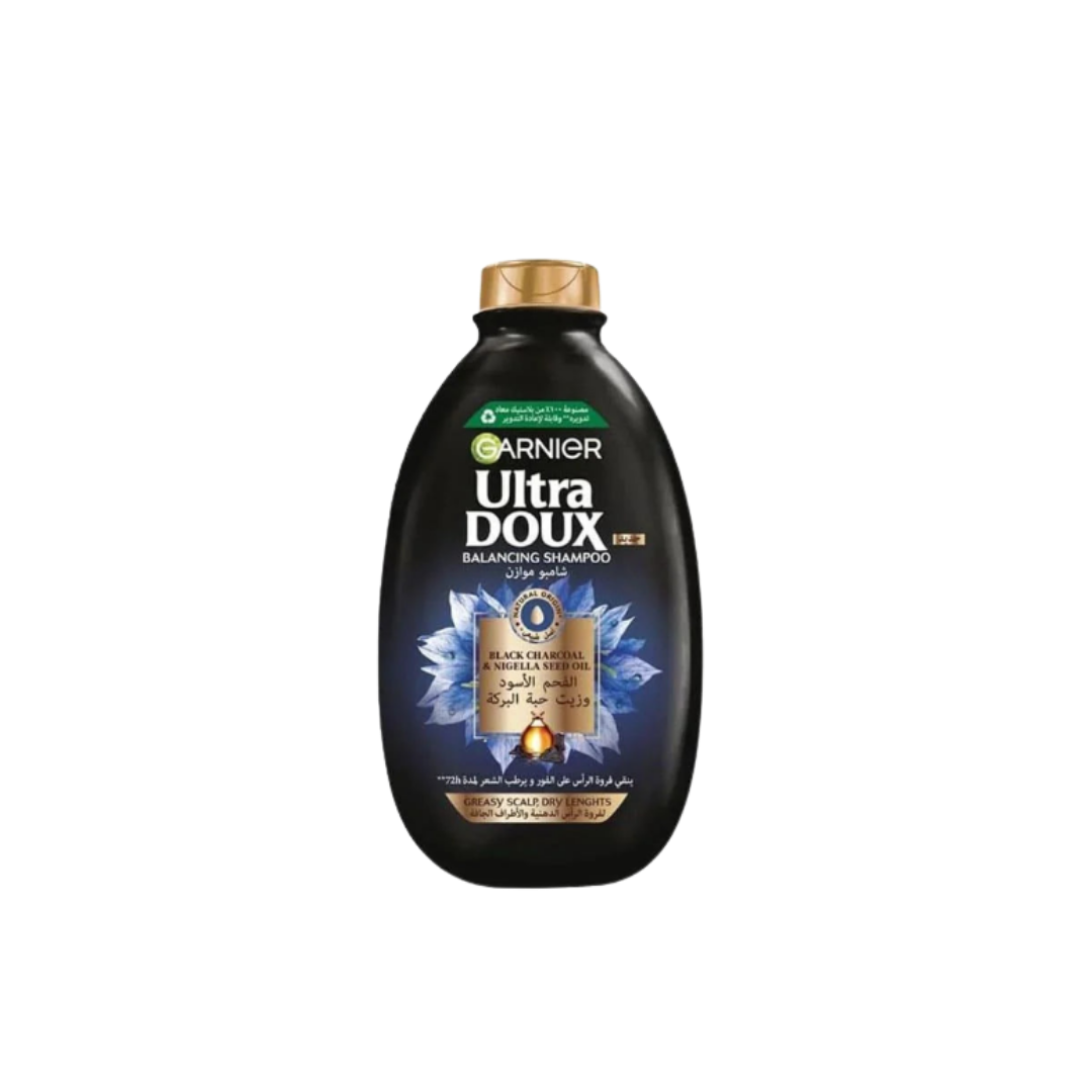 Garnier Ultra Doux Charcoal Shampoo - 400ml | غارنييه شامبو بالفحم الأسود للشعر الباهت - 400 مل