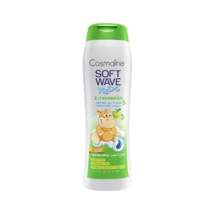 Cosmaline Soft Wave Green Apple Tear Free Shampoo Kids - 400ml | شامبو سوفت ويف جرين آبل  للأطفال بدون دموع من كوزملاين 400 مل