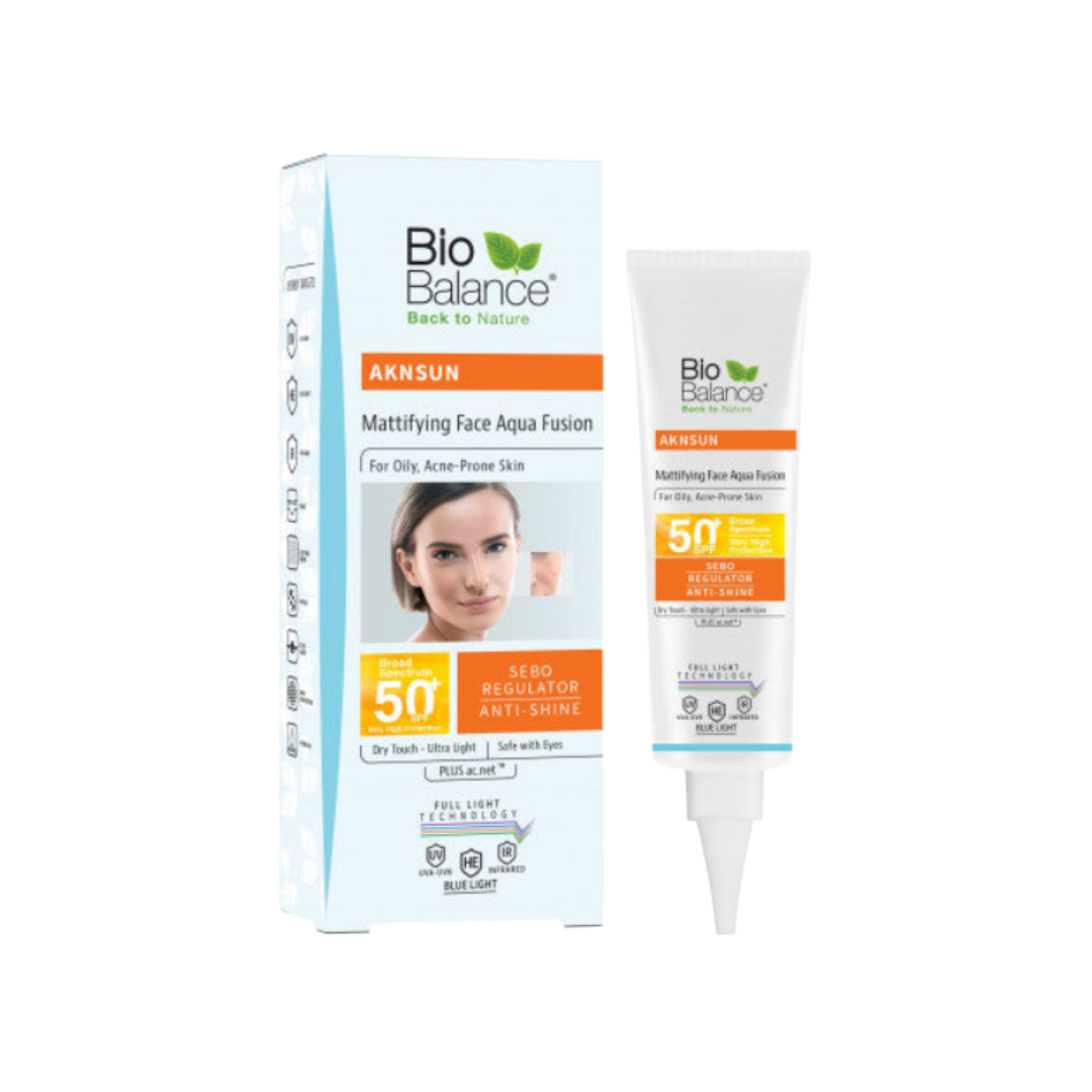 Bio Balance Aknsun Mattifying Aqua Fusion SPF 50 Dry Touch - 40 ml |  بايو بالانس واقي شمسي للبشرة الدهنية بعامل حماية 50 - 40 مل