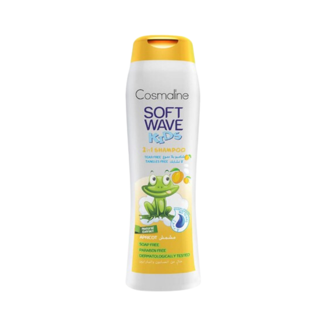 Cosmaline Soft Wave Apricot Tear Free Shampoo Kids - 400ml | شامبو سوفت ويف بالمشمش للأطفال بدون دموع  من كوزمولاين  400 مل