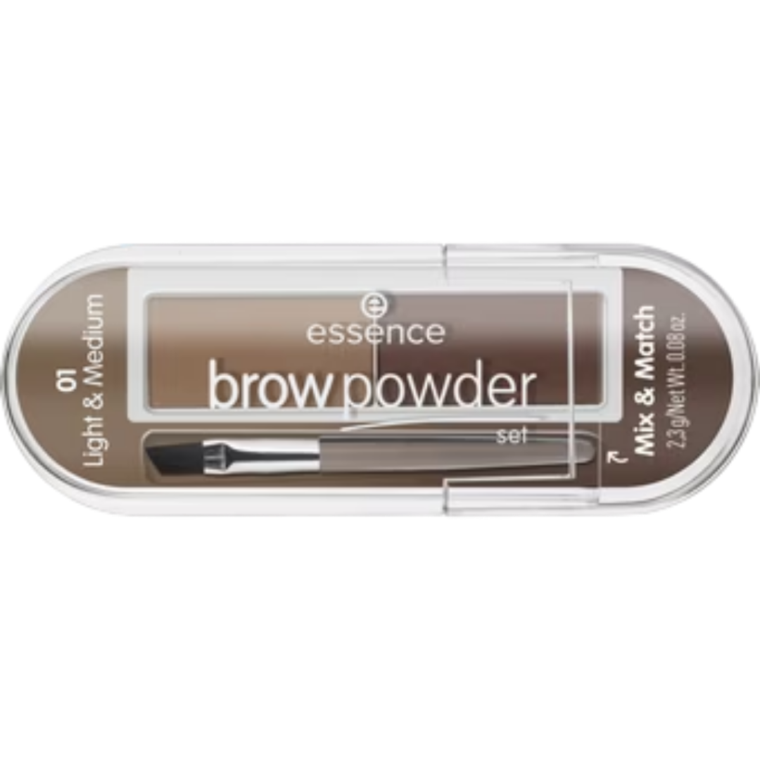 Essence Brow Powder Set No. 01 Light & Medium - 2.3g | ايسنس بودرة رسم الحواجب رقم 01 - 2.3 غرام