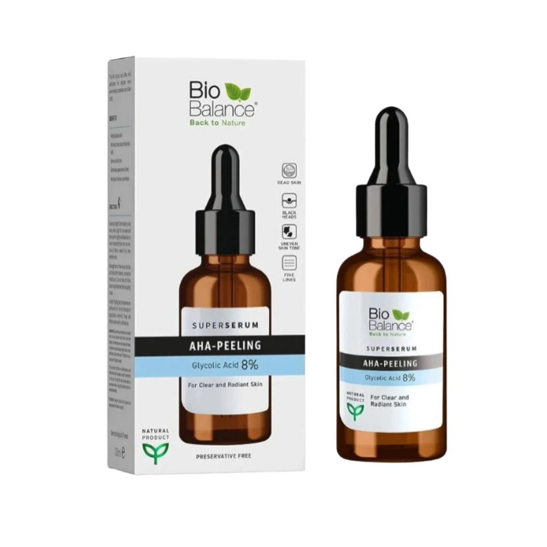 BIO BALANCE Super Serum AHA Peeling Glycolic Acid 8% - 30ml | بايو بالانس سيروم الجليكوليك اسيد 8% - 30 مل