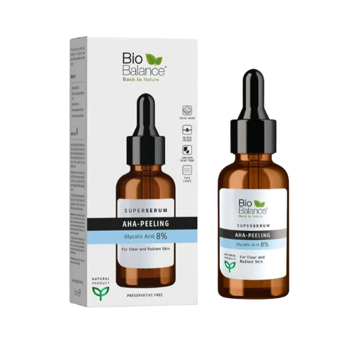 BIO BALANCE Super Serum AHA Peeling Glycolic Acid 8% - 30ml | بايو بالانس سيروم الجليكوليك اسيد 8% - 30 مل