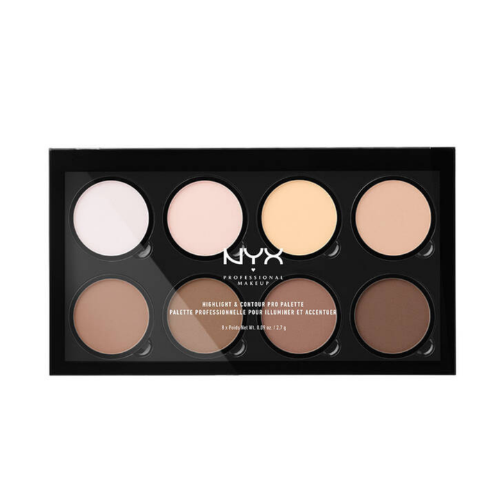 NYX Professional Makeup Highlight & Contour Pro Palette  - 2.7g | ان واي اكس باليت هايلايتر وكونتور للوجه - 2.7 غ