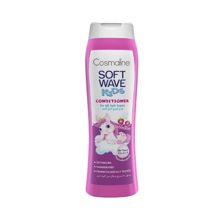 Cosmaline Soft Wave Strawberry Conditioner For Kids - 400ml | بلسم سوفت ويف بالفراولة للأطفال من كوزمولاين 400 مل